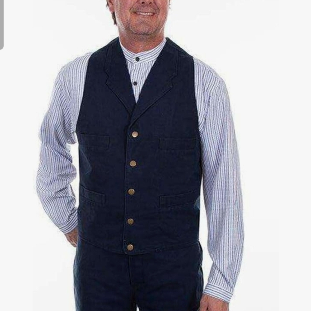 Scully Striped Vest with Black Trim